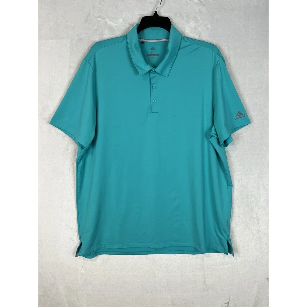 Adidas Polo 2XL Green Ultimate 365 Performance 3-Button Side Slit Golf Shirt